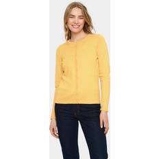 Dame - Gul Trøjer Saint Tropez MilaSZ R-Neck Cardigan Yellow