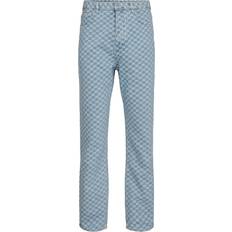 HUGO Baggy-fit jeans in checkerboard denim