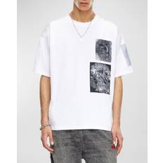 Diesel T-shirt con patch stampate sfrangiate T-Shirts Uomo Bianco