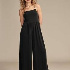 Lucky Brand Women Jumpsuits & Overalls Lucky Brand Women's Sandwash Wide-Leg Jumpsuit Jet Black