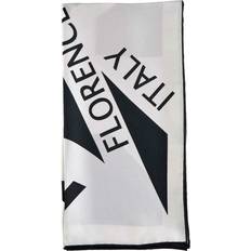 Ferragamo Scarfs Ferragamo Women Logo Print Silk Foulard - White