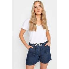 LTS Tall Tie Waist Denim Shorts Dark Blue