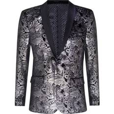 Rayon Pakken Truclothing Klassieke Paisley Fluwelen Blazer - Zwart