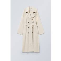 Hvid - Trenchcoats Frakker Weekday Julie Beige trenchcoat hørblanding-Neutral