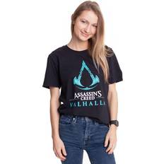 Ropa Official assassin's creed valhalla vikings blue logo print black t-shirt