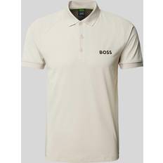 Stof Polotrøjer BOSS x Matteo Berrettini waffle-fabric polo shirt Light Beige