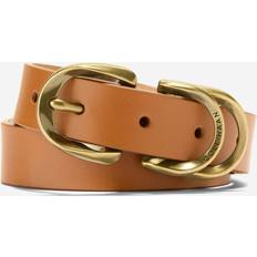 Beige - Women Belts Cole Haan Women's Metal Loop Skinny Dress Belt