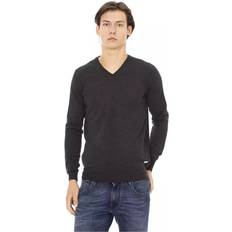 One Size - Sweatshirts Jumpers Baldinini trend men's metal monogram v-neck sweater in gray