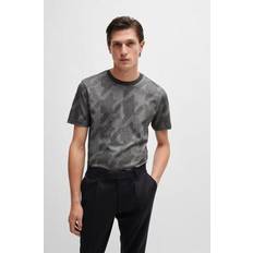 HUGO BOSS T-shirts on sale HUGO BOSS Men's Houndstooth T-Shirt Silver