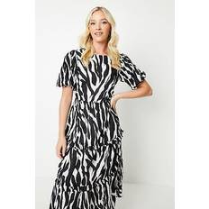 Short Dresses - Zebra Dorothy Perkins Zebra Cotton Voile Tiered Frill Midi Dress