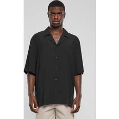 Herr - Oversize Skjortor Urban Classics Kortärmad tröja Loose Viscose Shirt för Herr svart