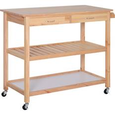 Shelves Trolley Tables Homcom Kitchen Cart, 36" Kitchen Cart Island Trolley Table