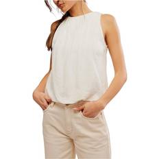 Linen Tank Tops Free People We The Unconditional Tank Top in Ivory