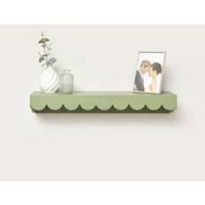 Green Wall Shelves Melody Maison Green Scalloped 61cm Wall Shelf