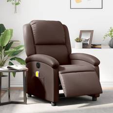 vidaXL Elektrisk massagefåtölj brun konstläder