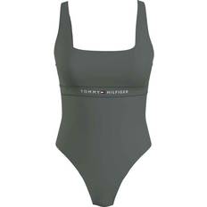 Polyamide Swimsuits Tommy Hilfiger Logo-Print Badeanzug - Grün