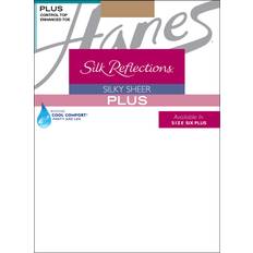 Pink - Women Pantyhose Hanes Silk Reflections Women's Plus-Size Control Top Toe Pantyhose, Pearl