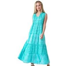 Short Dresses - Turquoise Roman Petite Tie Dye Tiered Midi Dress Turquoise