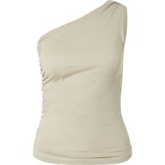 Weekday Tøj Weekday Rynket oneshoulder-top beige-Neutral