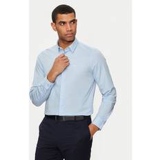 Calvin Klein Cotone Camicie Calvin Klein Camicia in Popeline Stretch Slim - Blu