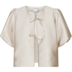 Beige - Dame Bluser Neo Noir Aska Dull Satin Blouse Sand 42/XL