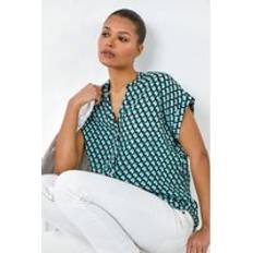 Women Shirts Roman Geo Relaxed Shirt Blue