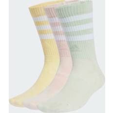 Linen Socks Adidas 3-Stripes Stonewash Crew Socks Pairs Sandy Pink Linen Green Almost Yellow 4.5-5.5