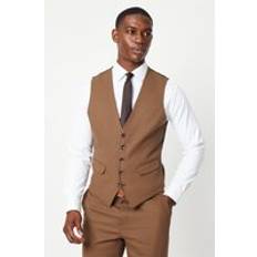 Polyester Suits Burton Copper Plain Weave Slim Fit Suit Waistcoat