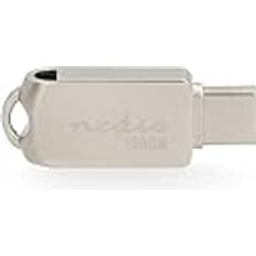 Nedis Flash Drive – 128 GB – USB-A/USB-C – läshastighet: 110 MB/s – skrivhastighet: 30 MB/s