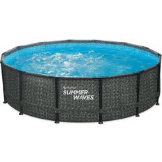 Vrijstaande Zwembaden Summer Waves Elite Frame Zwembad ø 427 x 107 cm met Filterpomp Antraciet Wicker