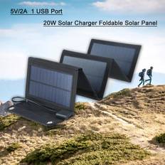 Solar Panels Tomtop Jms 20W Solar Charger Foldable Solar Panel with 2 USB Ports Waterproof Camping Travel Compatible for