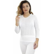 M - Women Base Layer Sets White, XL Womens Thermal Underwear Top Long Sleeve Tshirt