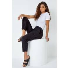 Roman Casual Cargo Stretch Trousers Black