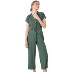 Ribbed Jumpsuits & Overalls Roman Plain Ribbed Stretch Jersey Jumpsuit Khaki