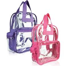 Backpacks Dalix Sold by: Clear Backpack for School Transparent Bags Bulk in Purple and Hot Pink 2-Pack