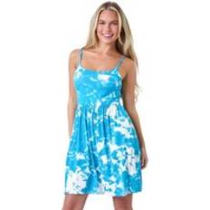 Short Dress - Turquoise Dresses Roman Petite Tie Dye Strappy Stretch Pocket Dress Turquoise