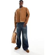 Copper Outerwear ASOS DESIGN Boxy Oversized Washed Coach Jacket - Tan-Copper