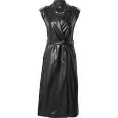 Leather Imitation Dresses BOSS Dujeta Sleeveless Belted Dress - Black