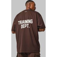Mens Man Active Training Dept Performance Oversized T Shirt Brown