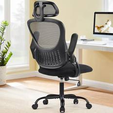 Sweetcrispy Computer Rolling Work Comfy Flip-up Office Chair 53"