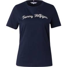 Tommy Hilfiger Donna Abbigliamento Tommy Hilfiger REG Script C-NK SS - Marine