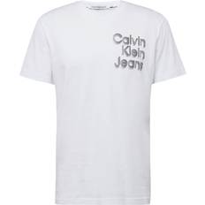 Denim T-shirts Calvin Klein Diffused Stacked Short Sleeve Tee - Bright White