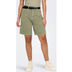 Gröna - Jeansshorts Only Lös Passform Medelhög Midja Shorts Brun