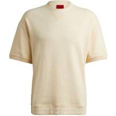 Men - Natural Tops HUGO Stretch-cotton T-shirt With Stacked And Ribbed Cuffs