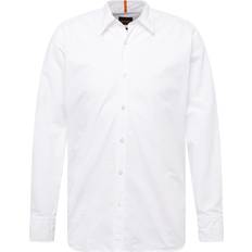 Men Shirts BOSS Regular-fit shirt in cotton poplin with Kent collar White