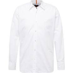 Herr - Orange Skjortor BOSS Regular-fit shirt in cotton poplin with Kent collar