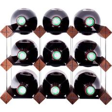 mensolas MS9D Dark Stained Pine Wine Rack 32.5x23.5cm