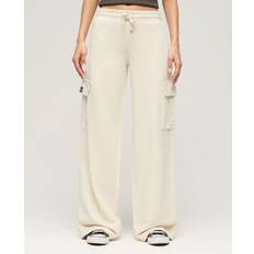 Superdry Women Trousers Superdry Vintage Wide Leg Cargo Trousers, Cream