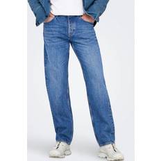 Bekleidung Only & Sons Onsedge Mid Rise Gerade Geschnitten Jeans Blau