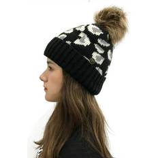 Leopard - Women Beanies Fitoron Sold by: VONCOS, Women Beanie- Leopard Stitching Outdoor Plush Hats Crochet Knit Button Beanie Cap Black One